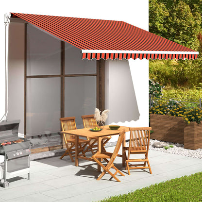 311958 vidaXL Replacement Fabric for Awning Orange and Brown 4x3,5 m