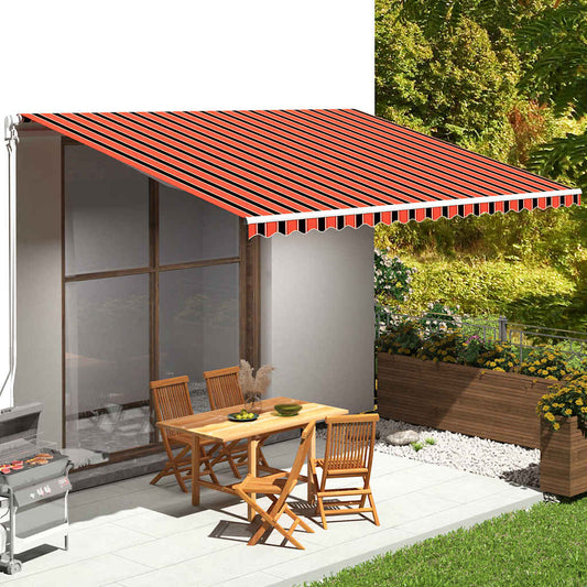 vidaXL Awning Replacement Fabric Orange and Brown 500x350 cm Polyester
