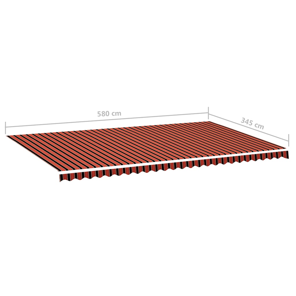 vidaXL Awning Replacement Fabric Orange and Brown 6x3.5 m Polyester