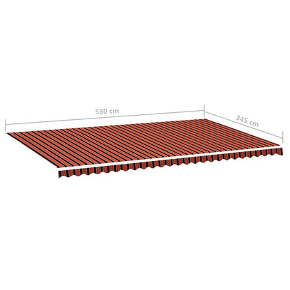 vidaXL Awning Replacement Fabric Orange and Brown 6x3.5 m Polyester