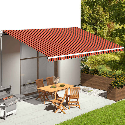 vidaXL Awning Replacement Fabric Orange and Brown 6x3.5 m Polyester