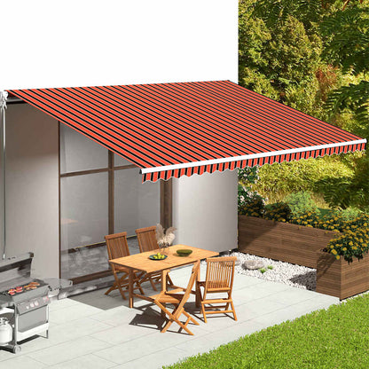 vidaXL Awning Replacement Fabric Orange and Brown 600x350 cm Polyester