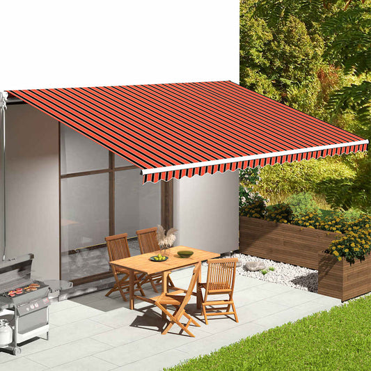 vidaXL Awning Replacement Fabric Orange and Brown 600x350 cm Polyester