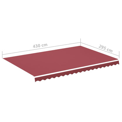 vidaXL Awning Replacement Fabric Burgundy Red 4.5x3 m Polyester