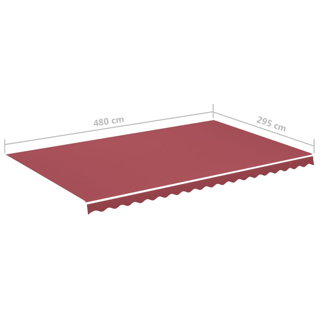 vidaXL Awning Replacement Fabric Burgundy Red 5x3 m Polyester