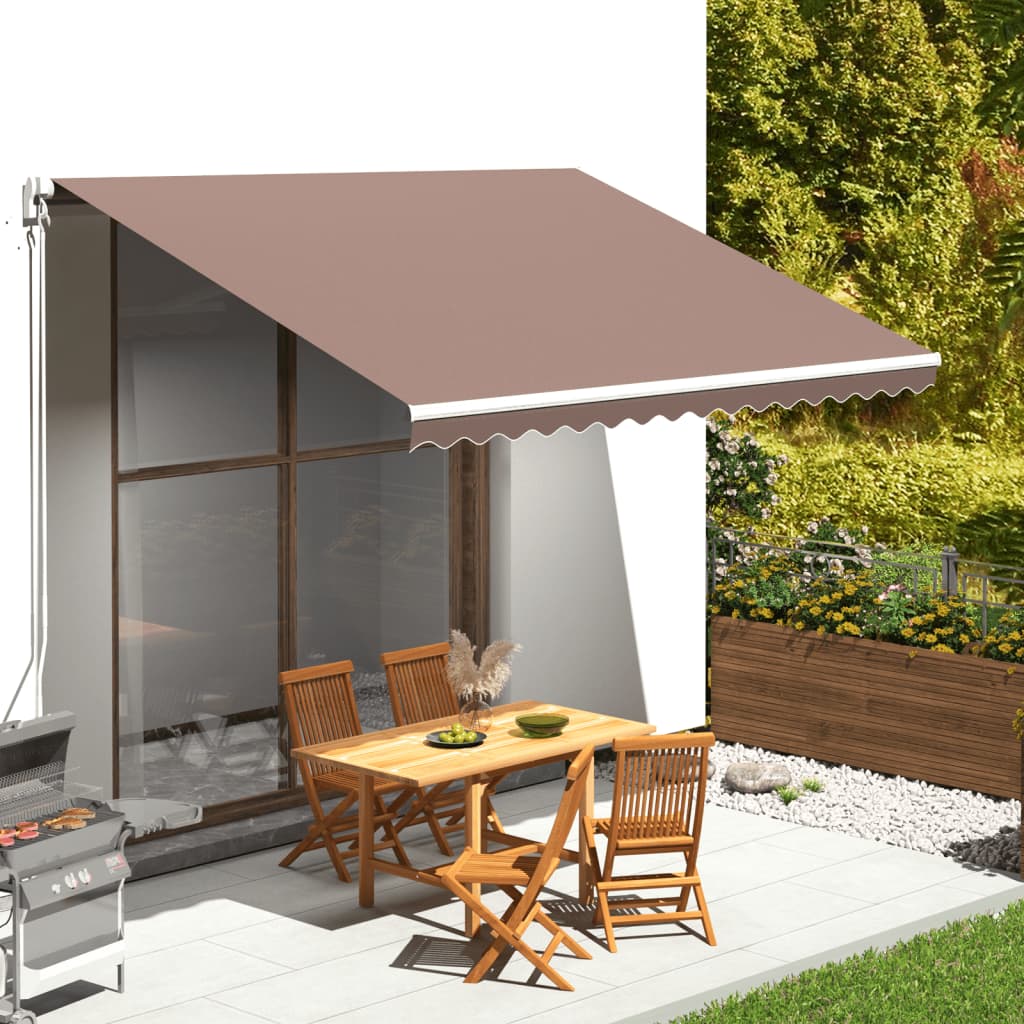 vidaXL Awning Replacement Fabric Brown 4x3 m Polyester