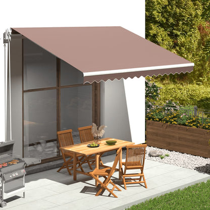vidaXL Awning Replacement Fabric Brown 4x3.5 m Polyester