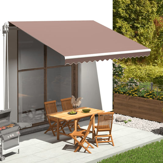 vidaXL Awning Replacement Fabric Brown 4x3.5 m Polyester
