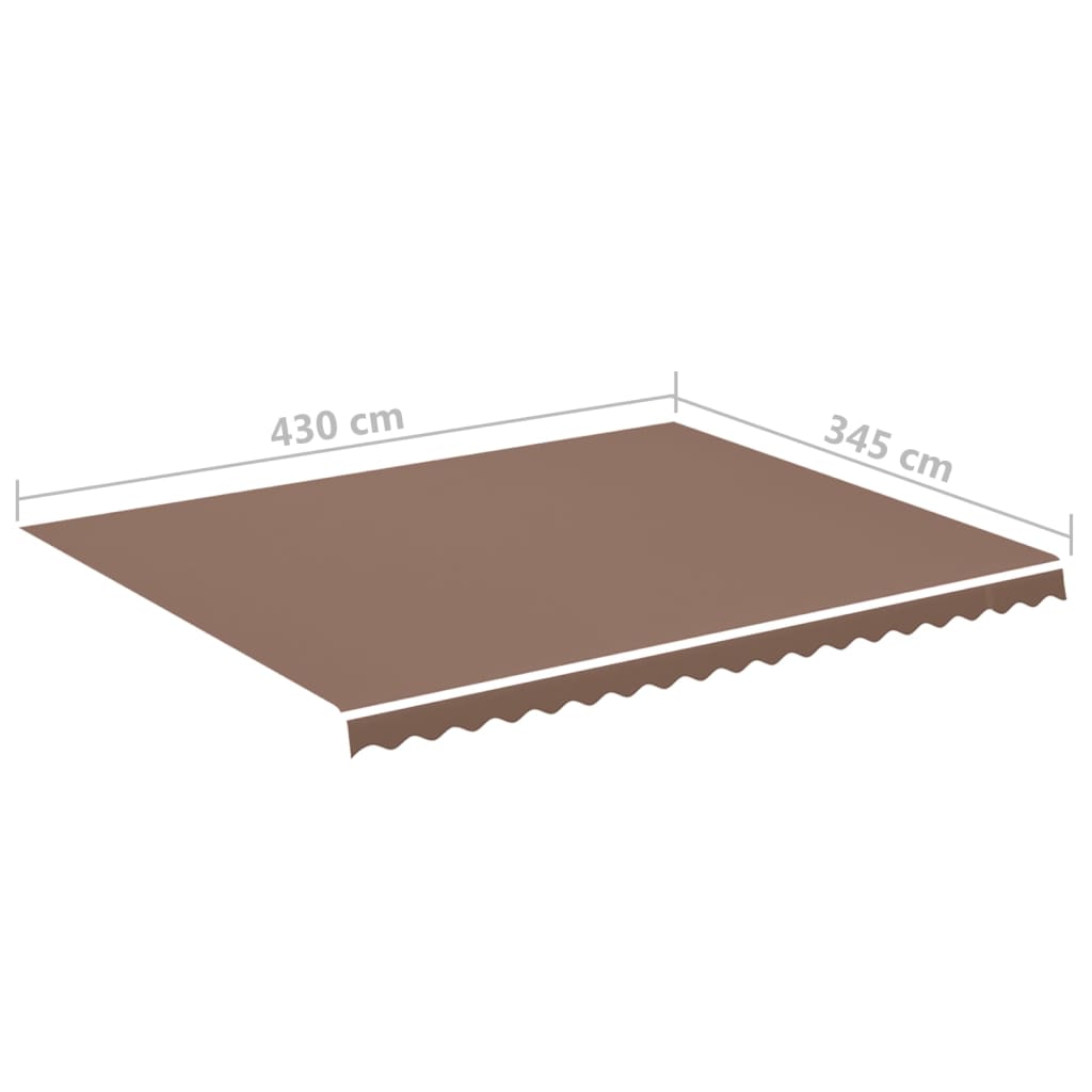 vidaXL Awning Replacement Fabric Brown 4.5x3.5 m Polyester