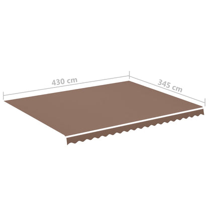 vidaXL Awning Replacement Fabric Brown 4.5x3.5 m Polyester