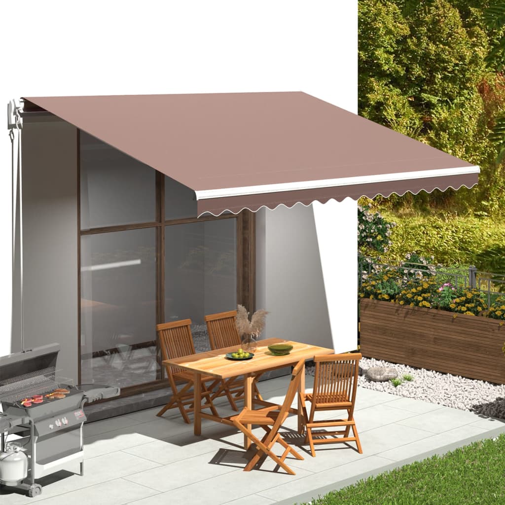 vidaXL Awning Replacement Fabric Brown 4.5x3.5 m Polyester