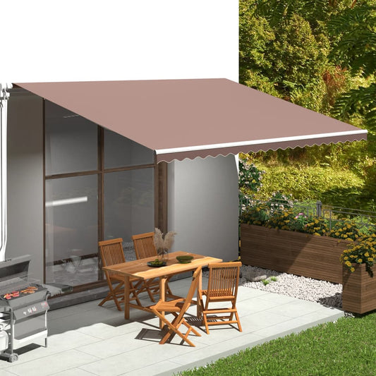 vidaXL Awning Replacement Fabric Brown 5x3.5 m Polyester