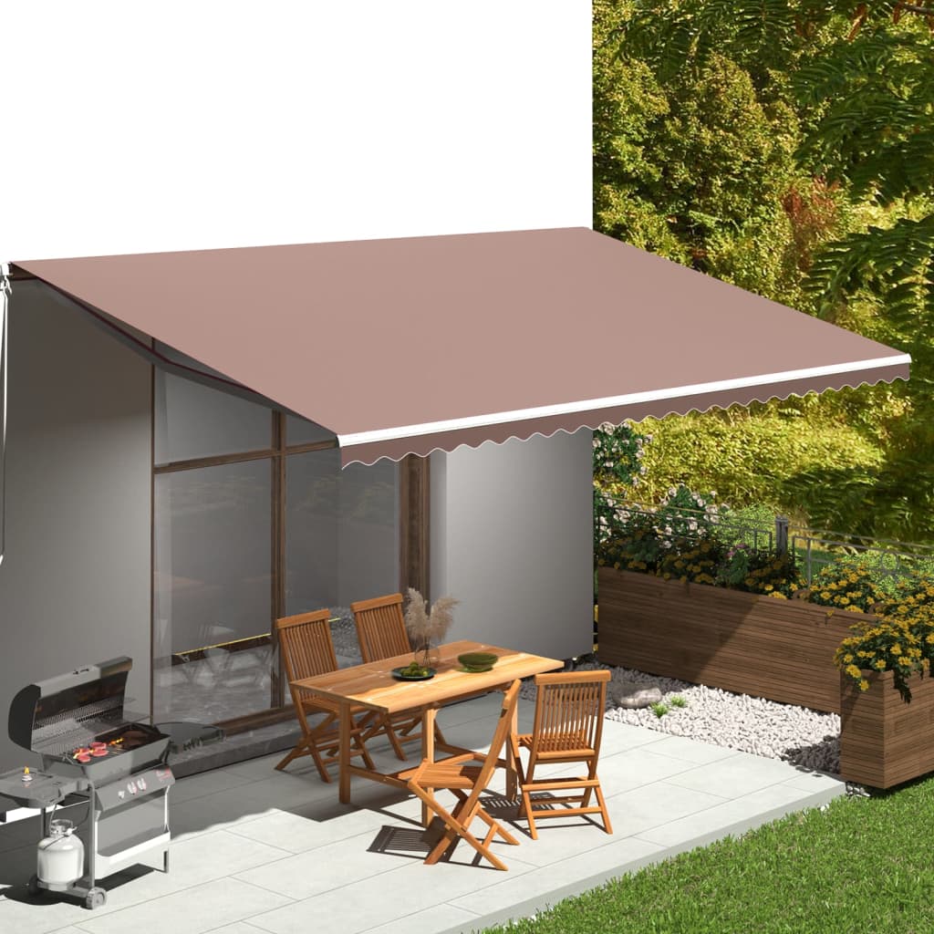vidaXL Awning Replacement Fabric Brown 6x3.5 m Polyester