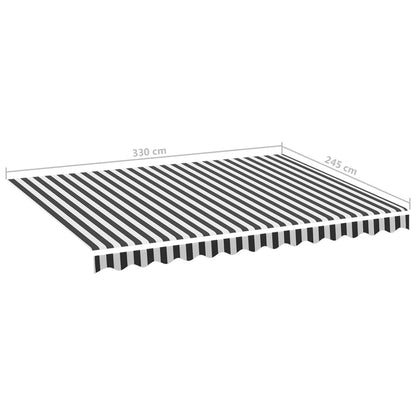 311986 vidaXL Replacement Fabric for Awning Anthracite and White 3,5x2,5 m