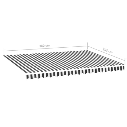 vidaXL Replacement Fabric for Awning Anthracite and White 4x3 m