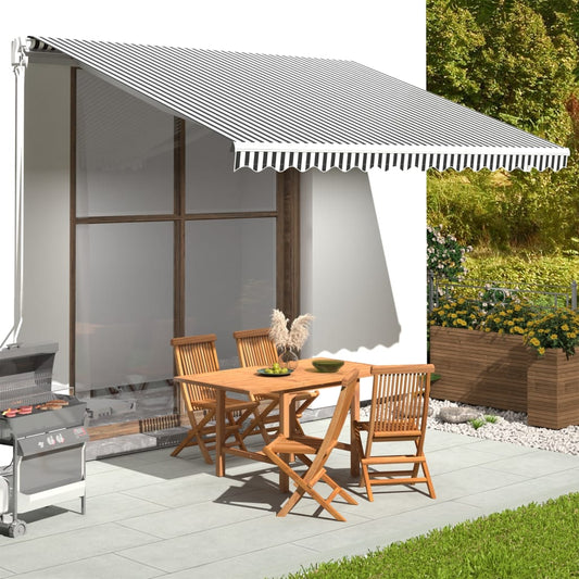 vidaXL Replacement Fabric for Awning Anthracite and White 4x3.5 m