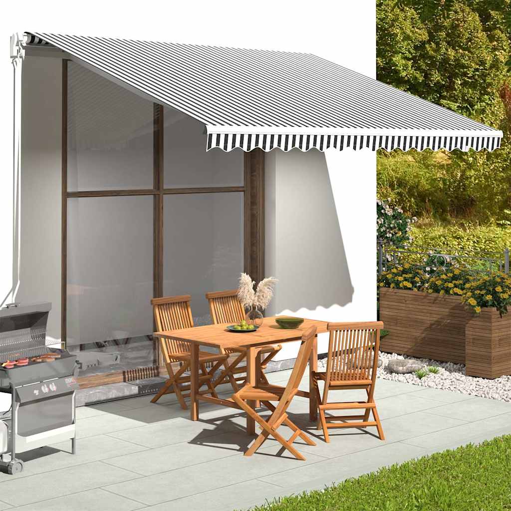 vidaXL Awning Replacement Fabric Anthracite and White 400x350 cm