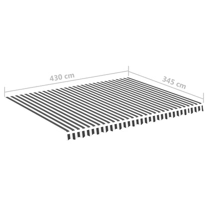 vidaXL Replacement Fabric for Awning Anthracite and White 4.5x3.5 m
