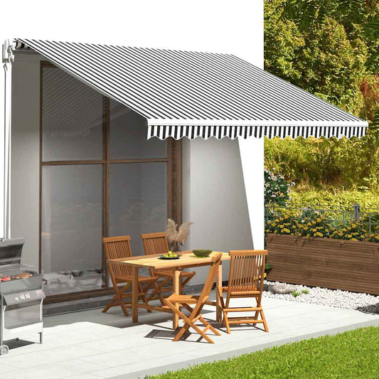 vidaXL Awning Replacement Fabric Anthracite and White 450x350 cm