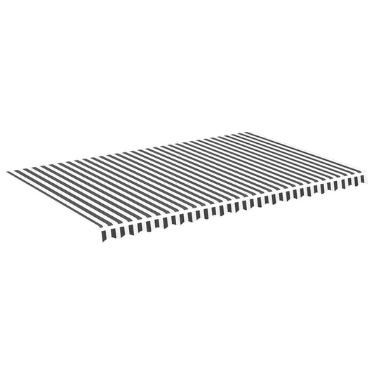 vidaXL Awning Replacement Fabric Anthracite and White 5x3 m Polyester