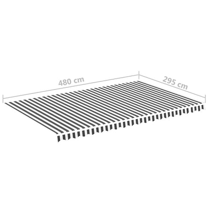 vidaXL Replacement Awning Fabric | Anthracite and White