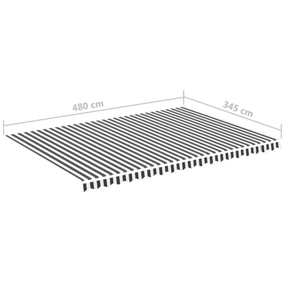 vidaXL Replacement Fabric for Awning Anthracite and White 5x3.5 m