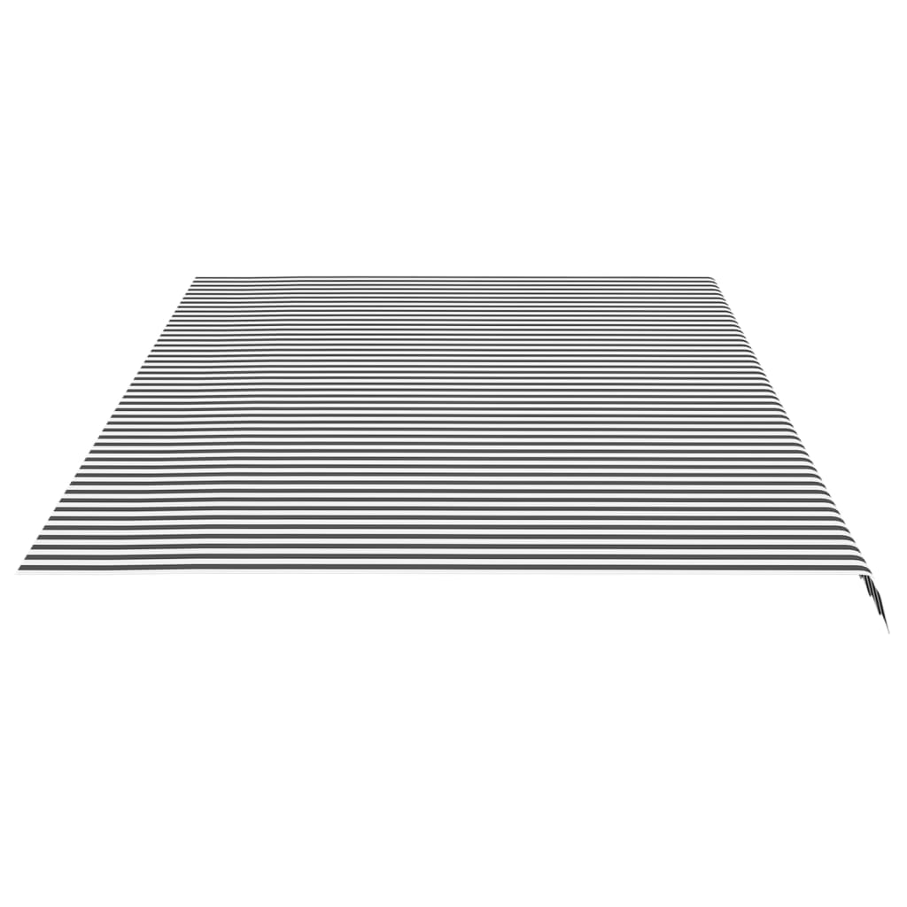 vidaXL Awning Replacement Fabric Anthracite and White 6x3.5 m Polyester