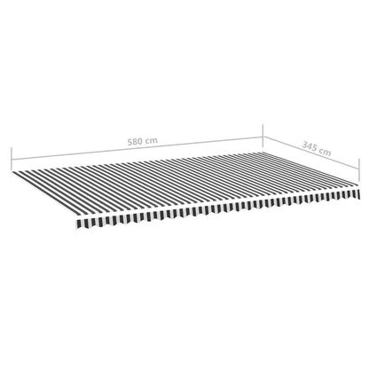 vidaXL Awning Replacement Fabric Anthracite and White 6x3.5 m Polyester