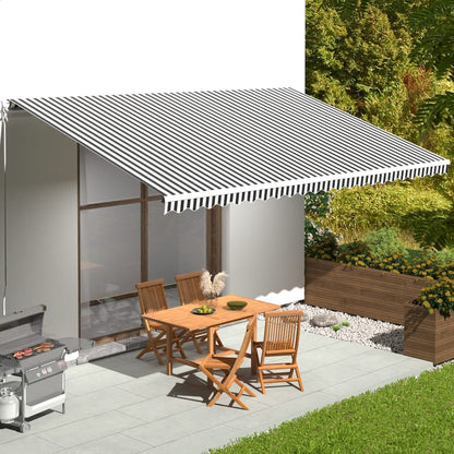 vidaXL Awning Replacement Fabric Anthracite and White 6x3.5 m Polyester