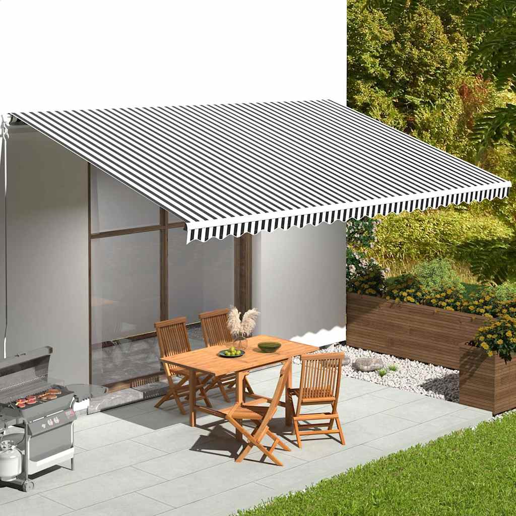 vidaXL Awning Replacement Fabric Anthracite and White 600x350 cm