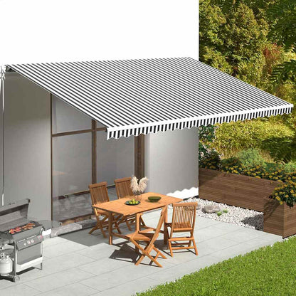 vidaXL Awning Replacement Fabric Anthracite and White 600x350 cm