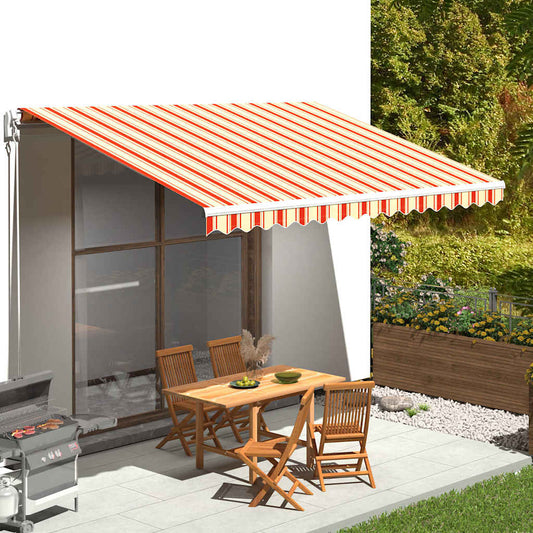 vidaXL Awning Replacement Fabric Yellow and Orange 4.5x3.5 m Polyester