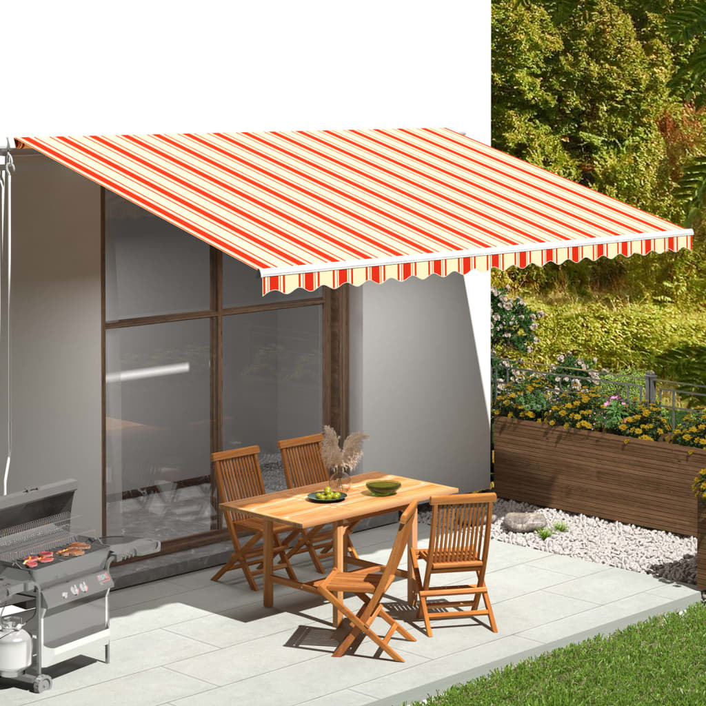 vidaXL Awning Replacement Fabric Yellow and Orange 5x3 m Polyester