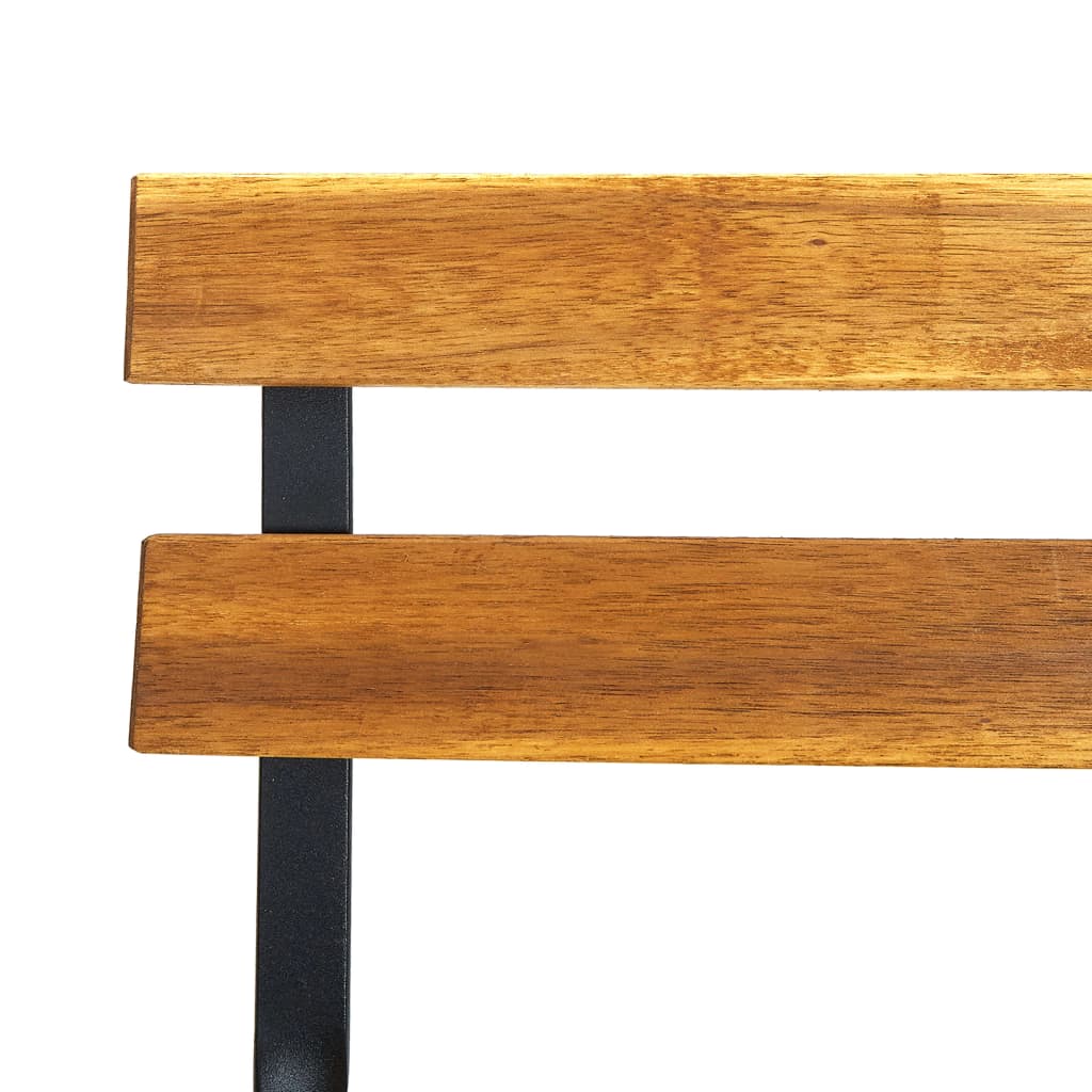 vidaXL Bistro Chair | Set of 4 | Brown, Black | Solid Acacia wood, Steel