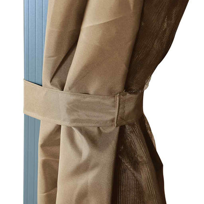 313894 vidaXL Gazebo with Curtain 400x300 cm Taupe Aluminium