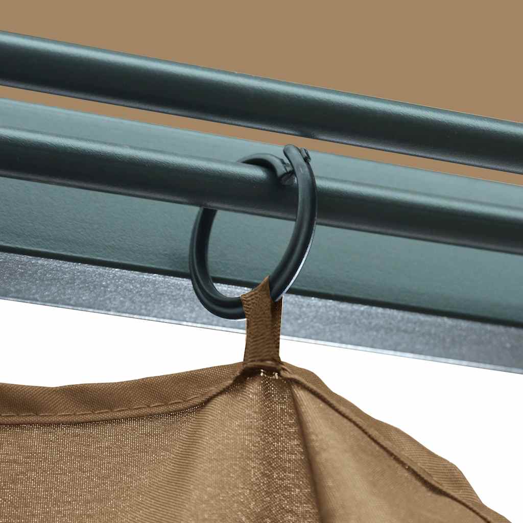 313894 vidaXL Gazebo with Curtain 400x300 cm Taupe Aluminium
