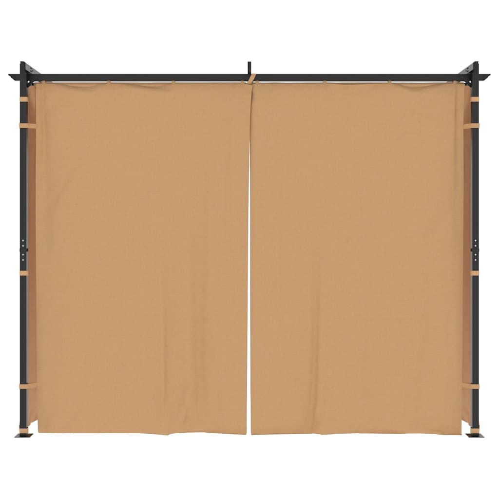 313897 vidaXL Gazebo with Curtains 3x3 m Taupe Steel
