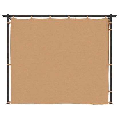313897 vidaXL Gazebo with Curtains 3x3 m Taupe Steel
