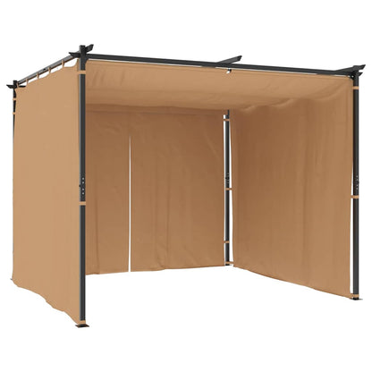 313897 vidaXL Gazebo with Curtains 3x3 m Taupe Steel