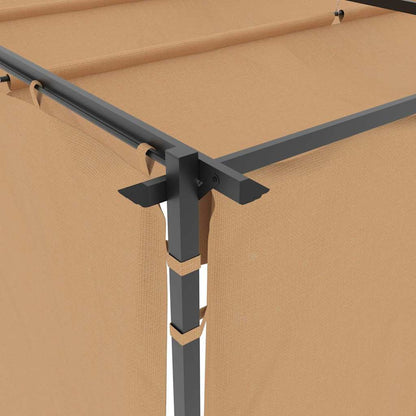 313897 vidaXL Gazebo with Curtains 3x3 m Taupe Steel
