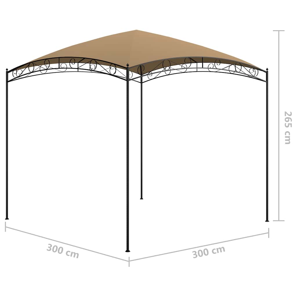 vidaXL Gazebo 3x3x2.65 m Taupe 180 g/m²