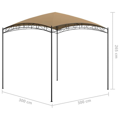 vidaXL Gazebo 3x3x2.65 m Taupe 180 g/m²