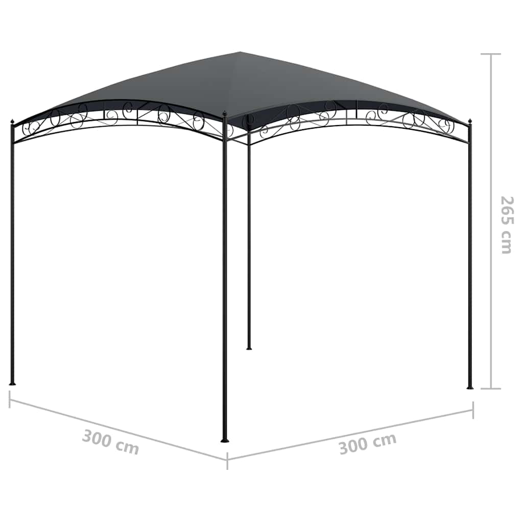 vidaXL Gazebo 3x3x2.65 m Anthracite 180 g/m²