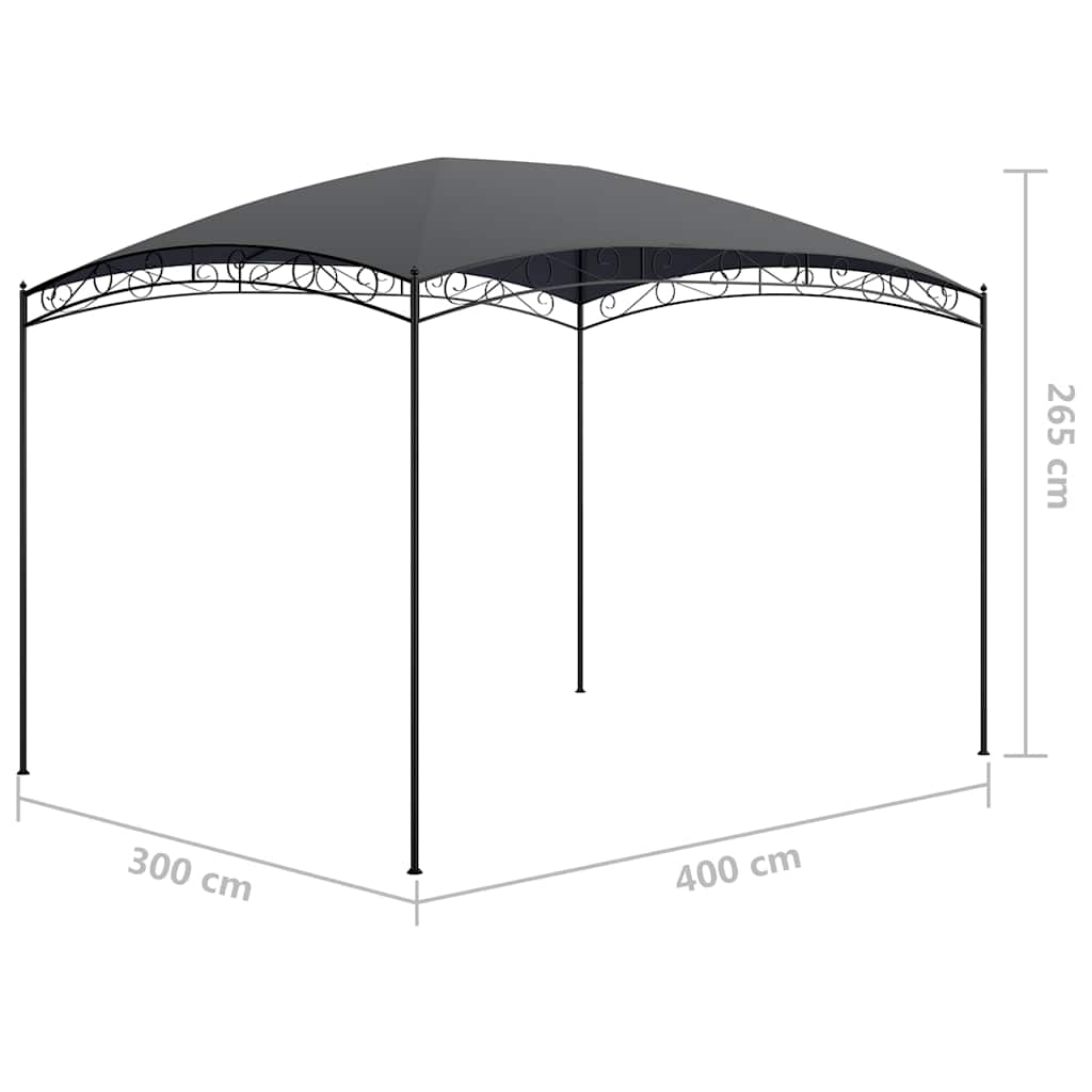 vidaXL Gazebo 3x4x2.65 m Anthracite 180 g/m²