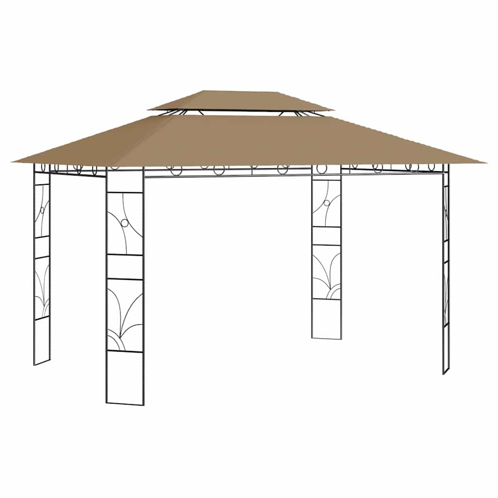 vidaXL Gazebo 4x3x2,7 m Taupe 160 g/m²