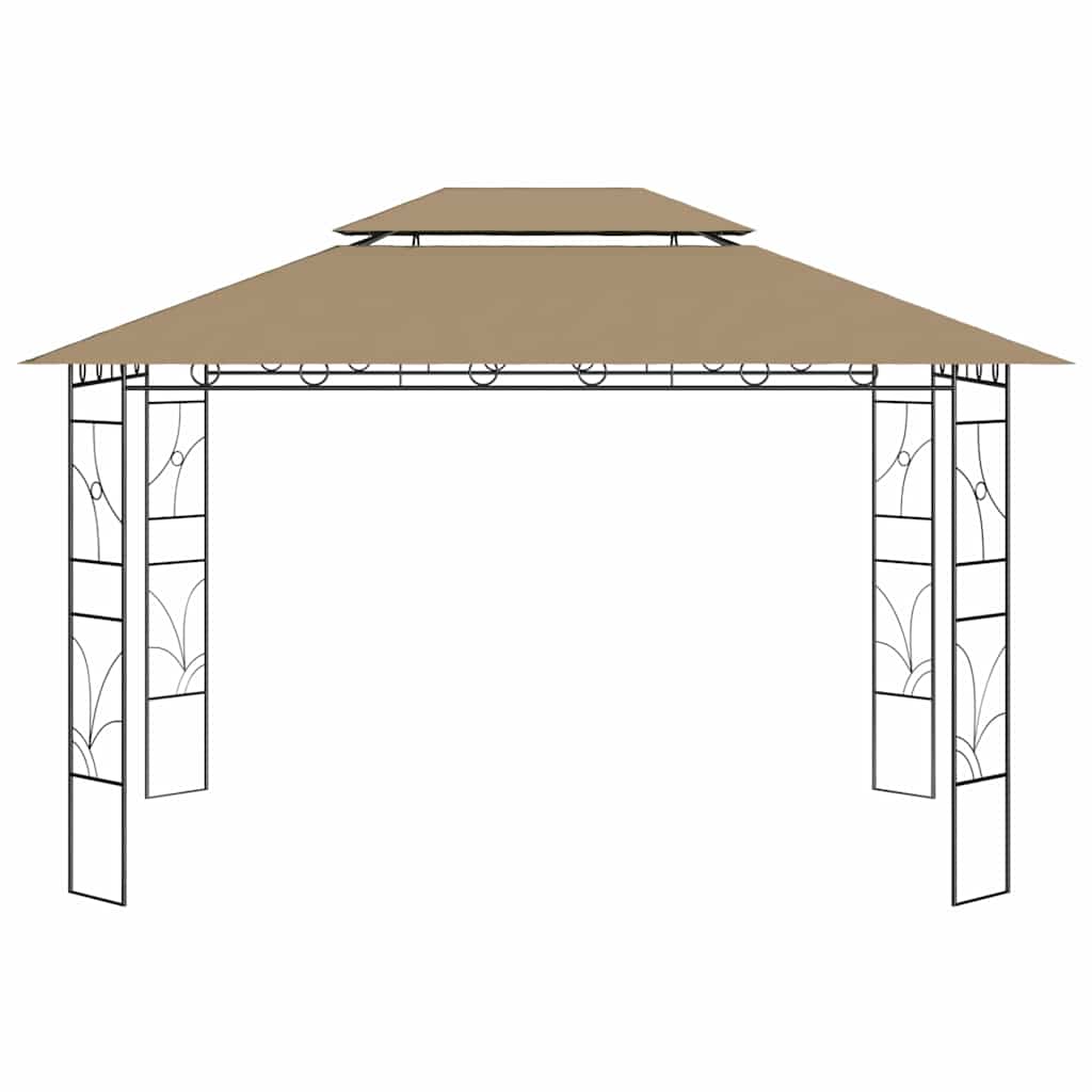 vidaXL Gazebo 4x3x2,7 m Taupe 160 g/m²