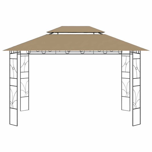 vidaXL Gazebo 4x3x2,7 m Taupe 160 g/m²
