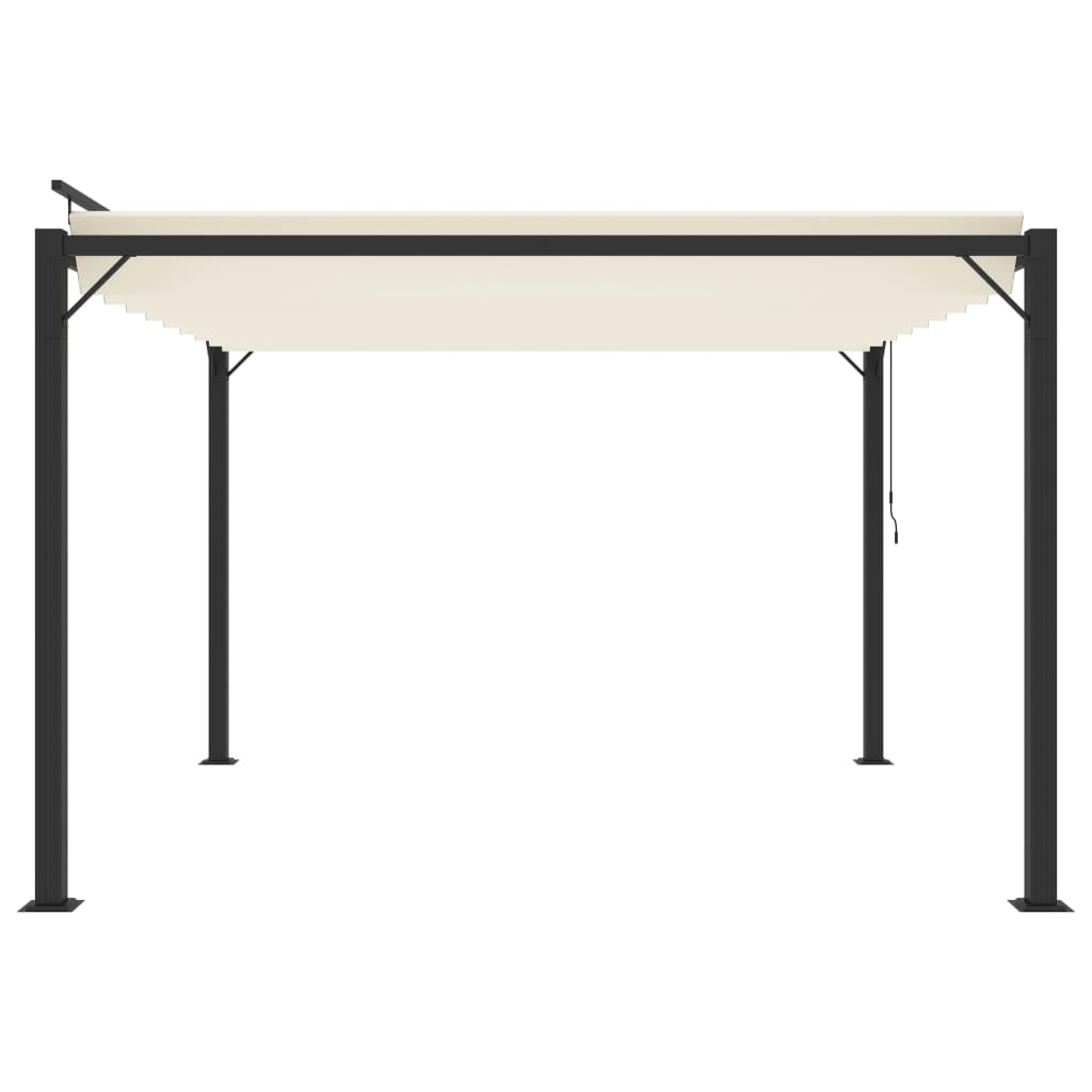 vidaXL Gazebo with Louvered Roof 3x3 m Cream Fabric and Aluminium