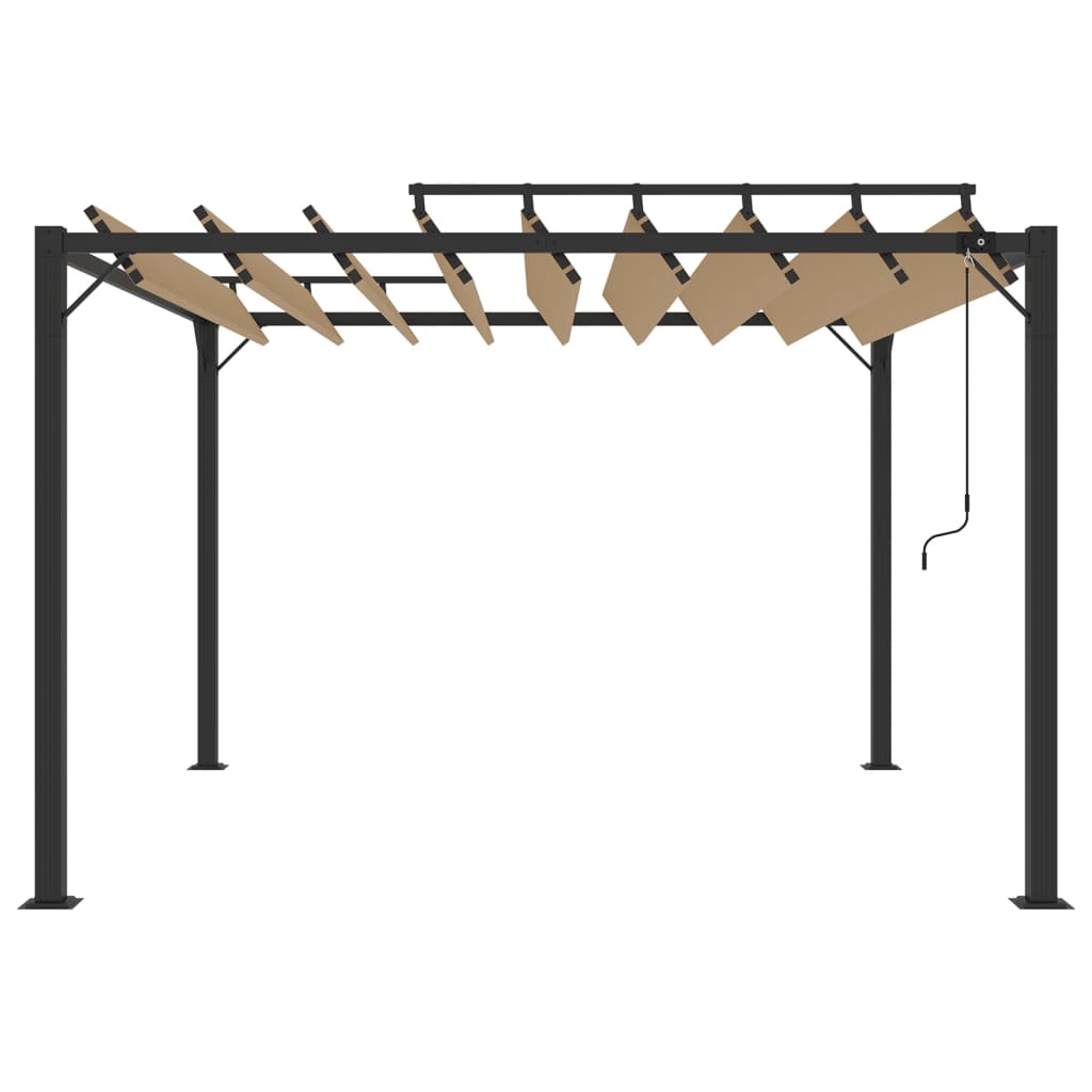vidaXL Gazebo with Louvered Roof 3x3 m Taupe Fabric and Aluminium