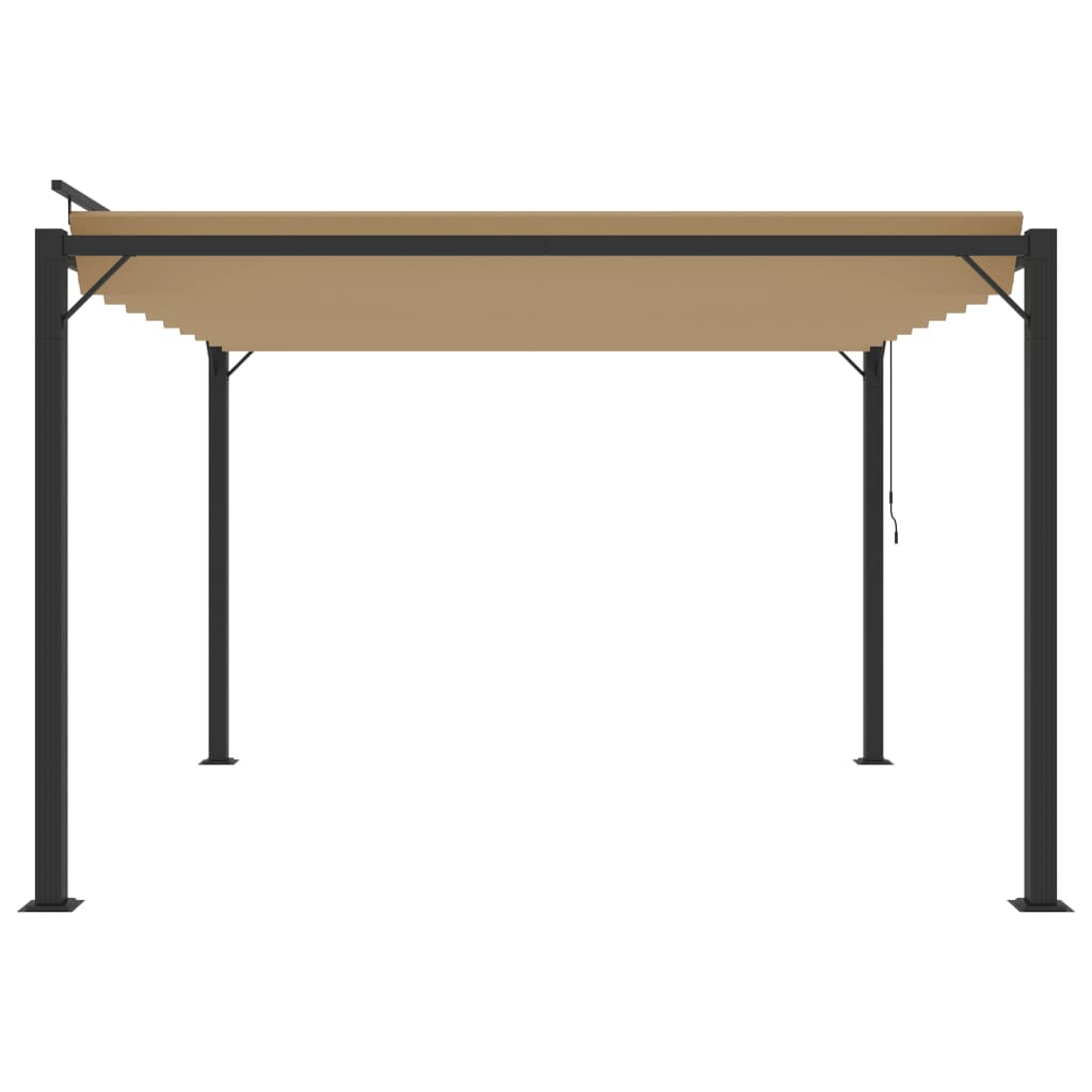 vidaXL Gazebo with Louvered Roof 3x3 m Taupe Fabric and Aluminium